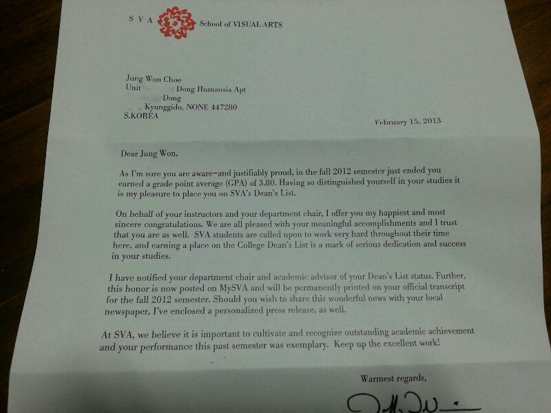 Letter from SVA