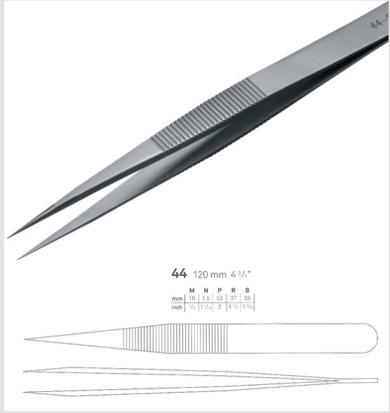 ULTRA FINE STRAIGHT POINTED TWEEZERS/ RUBIS 44-SA